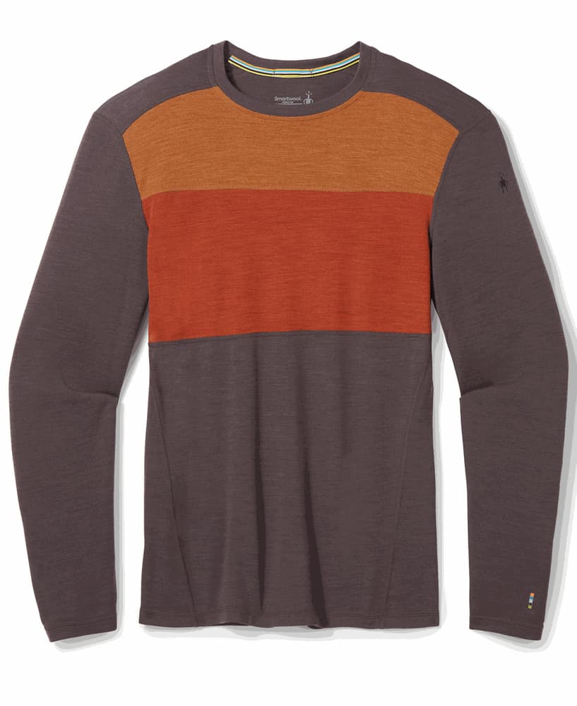 Men's Classic Thermal Merino Base Layer Colorblock Crew Shale Heather, view: 0