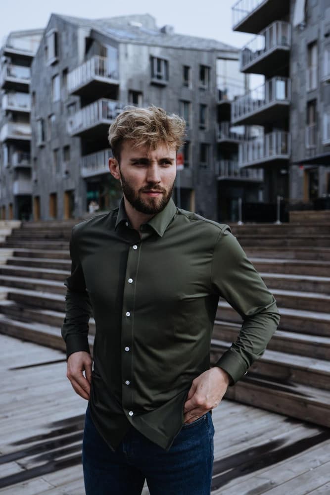 Marcus Slim Sky Blue Forest Green, view: 9