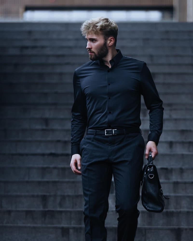 Marcus Slim Sky Blue All Black, view: 4