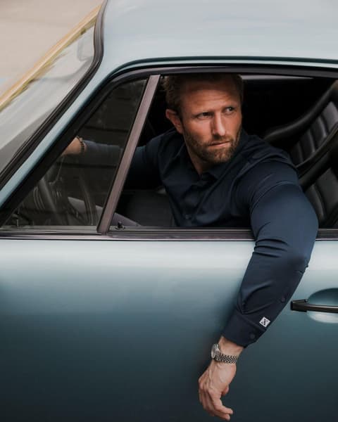 Marcus Slim Sky Blue All Navy Blue, view: 5