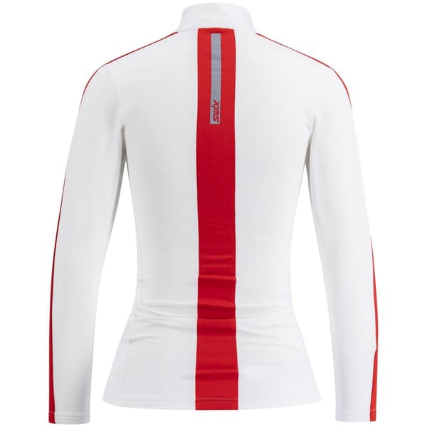 Roadline NTS Half Zip Baselayer Top W Bright White/Fiery Red, view: 1
