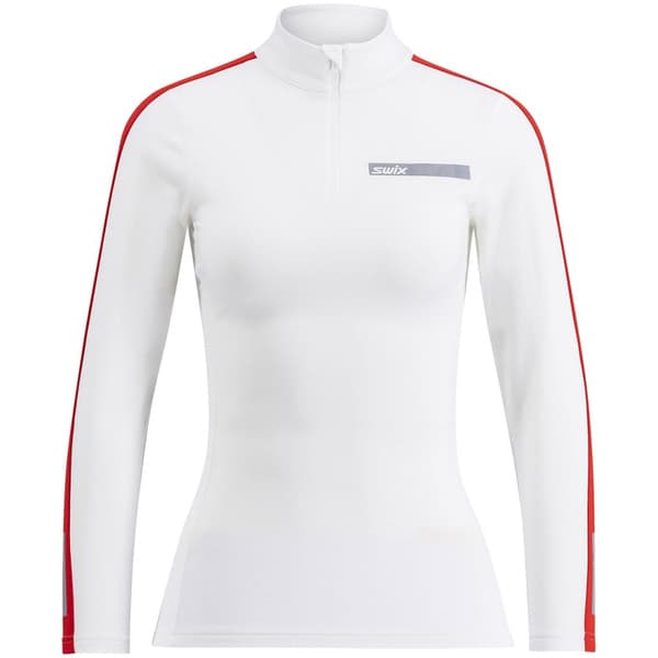Roadline NTS Half Zip Baselayer Top W Bright White/Fiery Red, view: 0