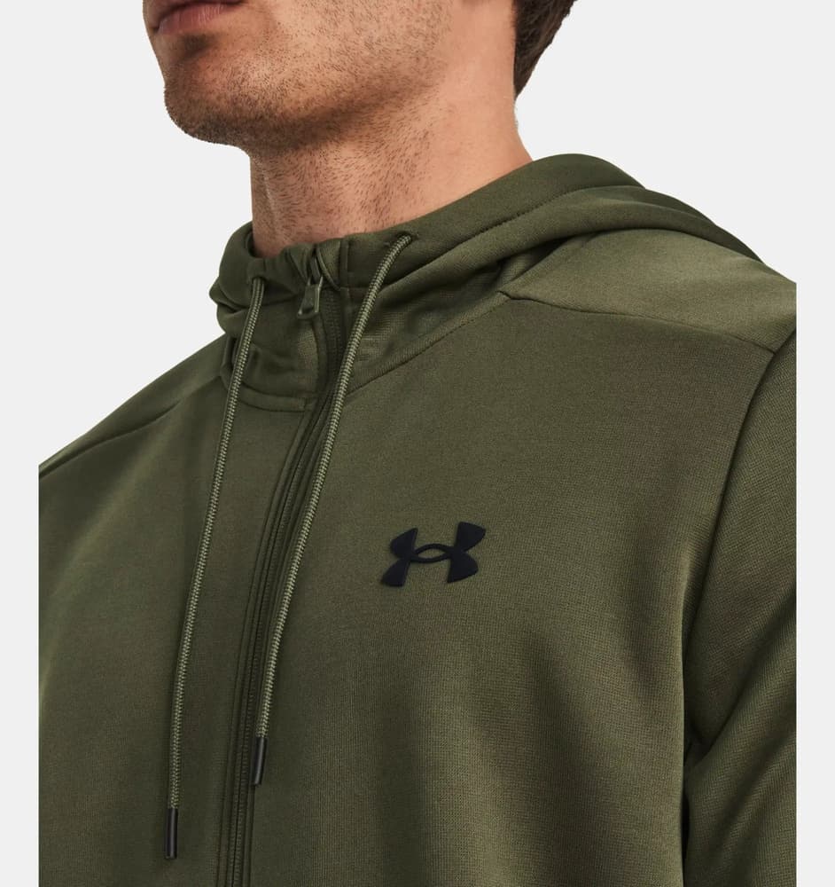 UA Armour Fleece FZ Hoodie Marine OD Green, view: 1