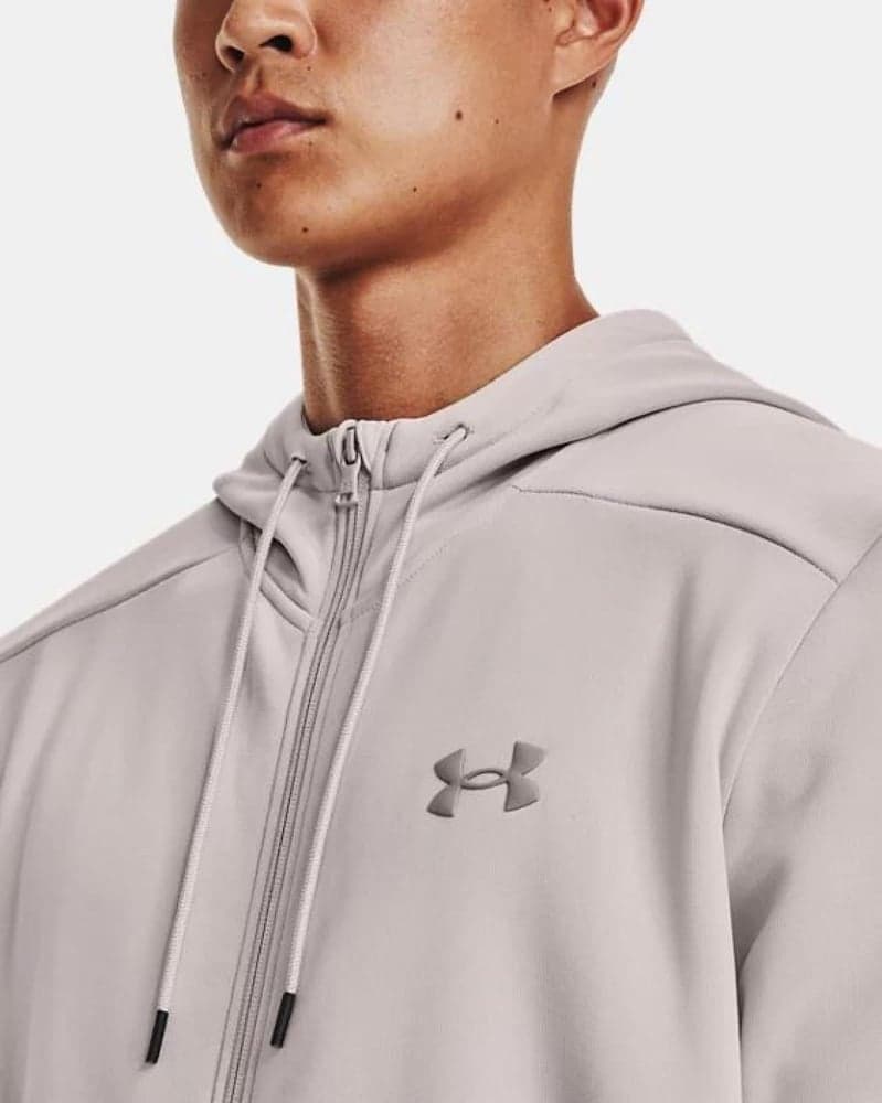 UA Armour Fleece FZ Hoodie Ghost Gray/Pewter, view: 2