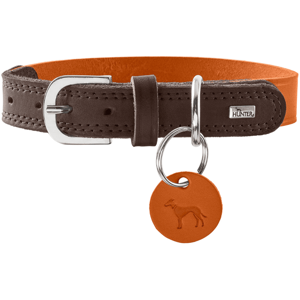 Collar Lemvig 60/M-L Leather Orange/Dark Brown, view: 0