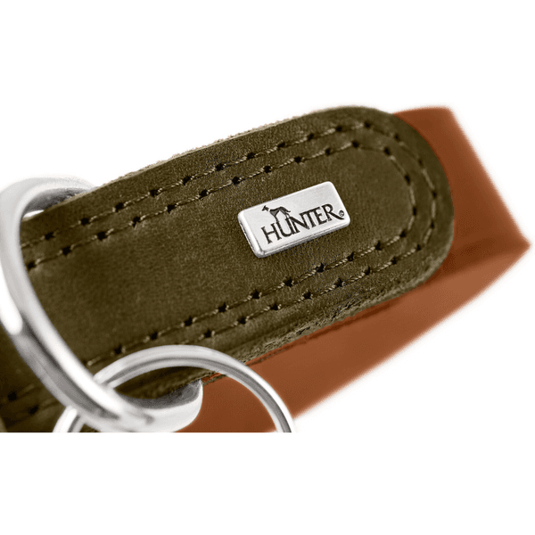 Collar Lemvig 60/M-L Leather Cognac/Olive Green, productDetailPage.view: 1