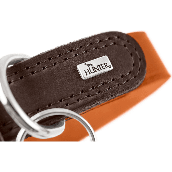 Collar Lemvig 60/M-L Leather Orange/Dark Brown, productDetailPage.view: 1