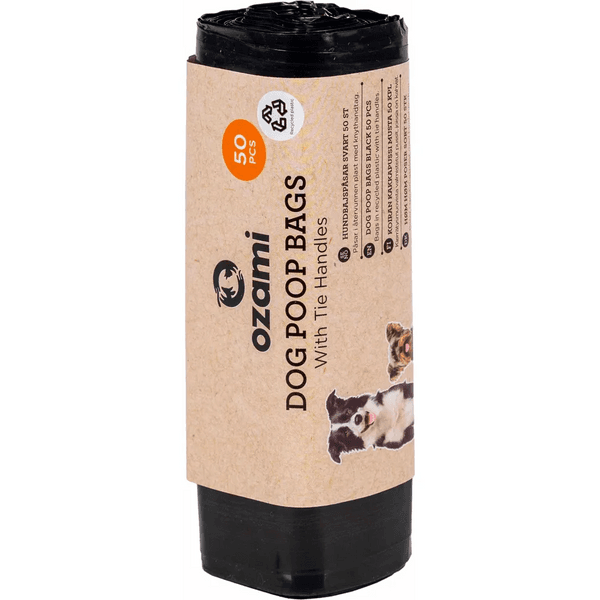 Dog Poop Bag with Handle Black 130x340 mm, view: 0