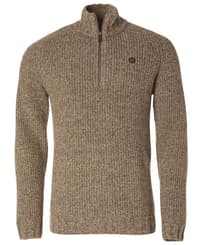 Groby Half Zip Ol Pullover Saddle Brown Neps - view: 0