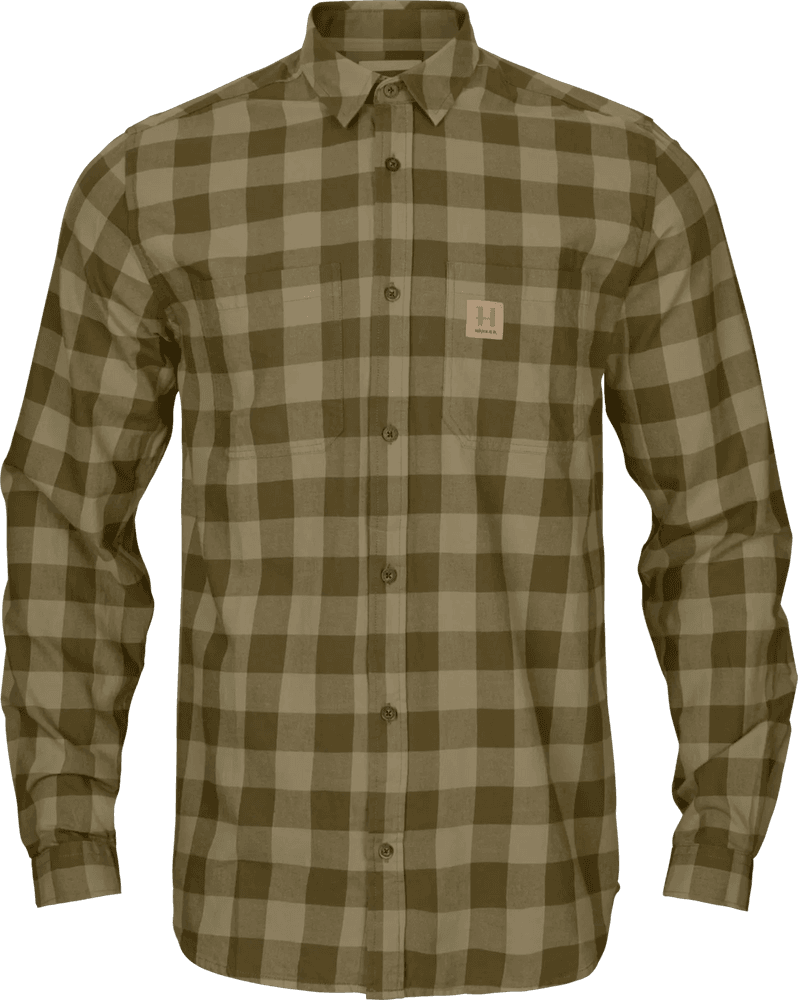 Scandinavian L/S Unisex, tumman oliivinvihreä ruudullinen, view: 0