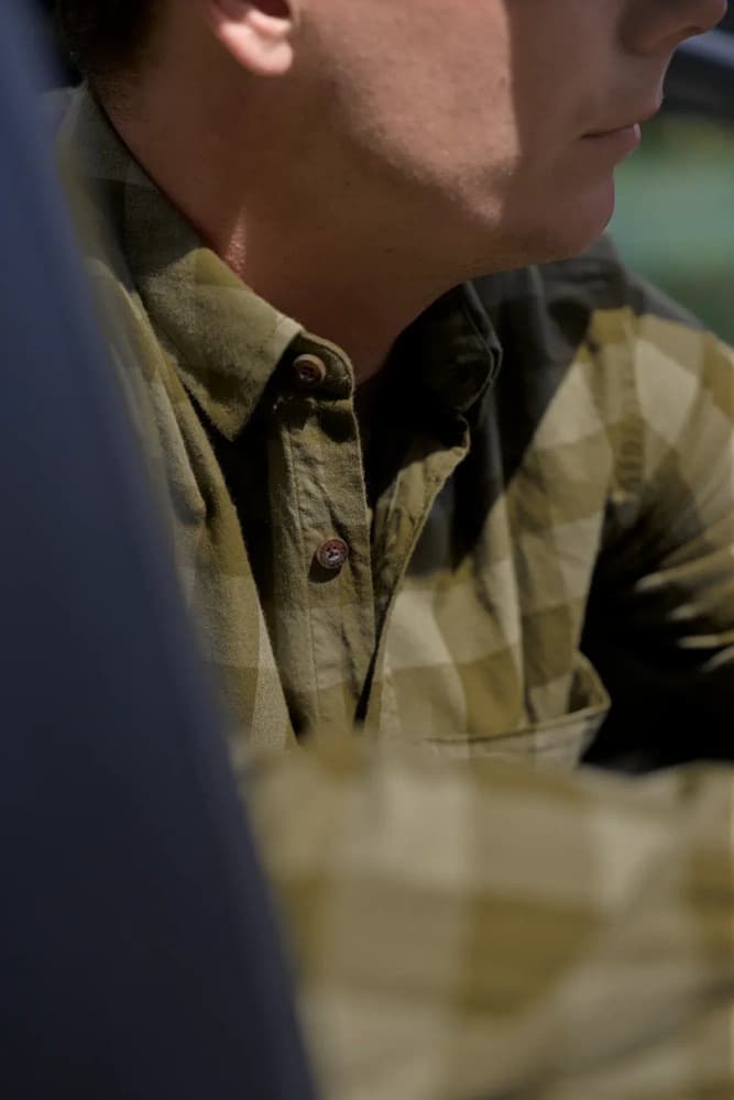 Scandinavian L/S Unisex, tumman oliivinvihreä ruudullinen, view: 6