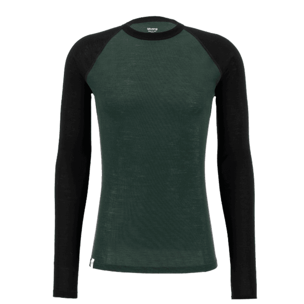 Rav Base Crew -miesten aluspaita, musta/beetle green, view: 0