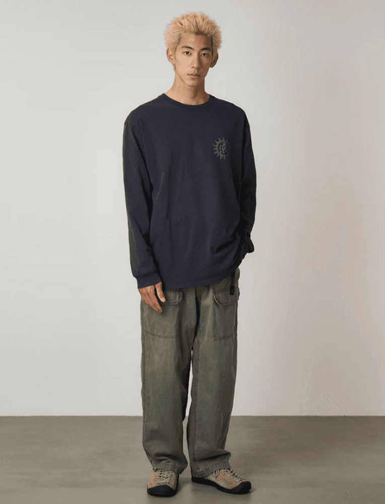 Sun L/S Tee -pitkähihainen t-paita, Navy Pigment, view: 3
