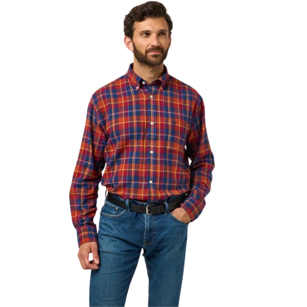 M's Ilkley Flannel Shirt Red Check, view: 2