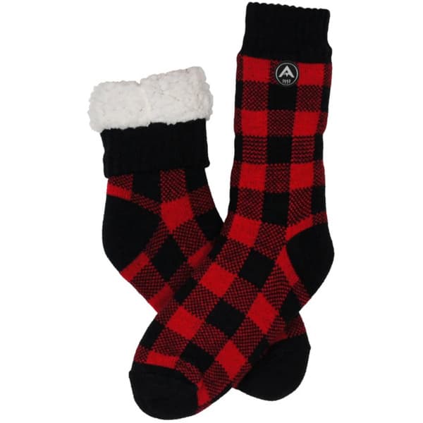 M's Heat Max Sock Checked Red, view: 0