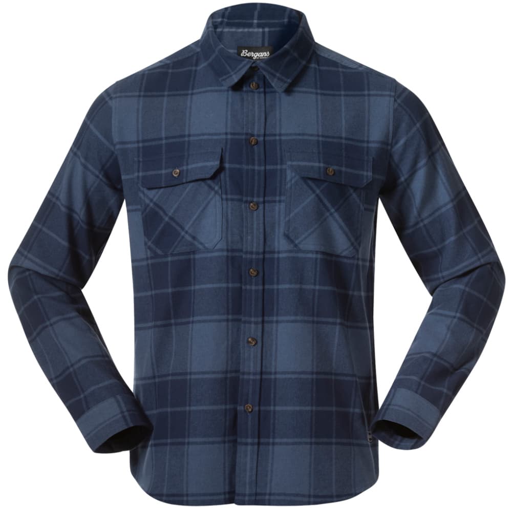 M's Nordmarka Flannel Shirt Granite Blue/Navy Blue Check, view: 0