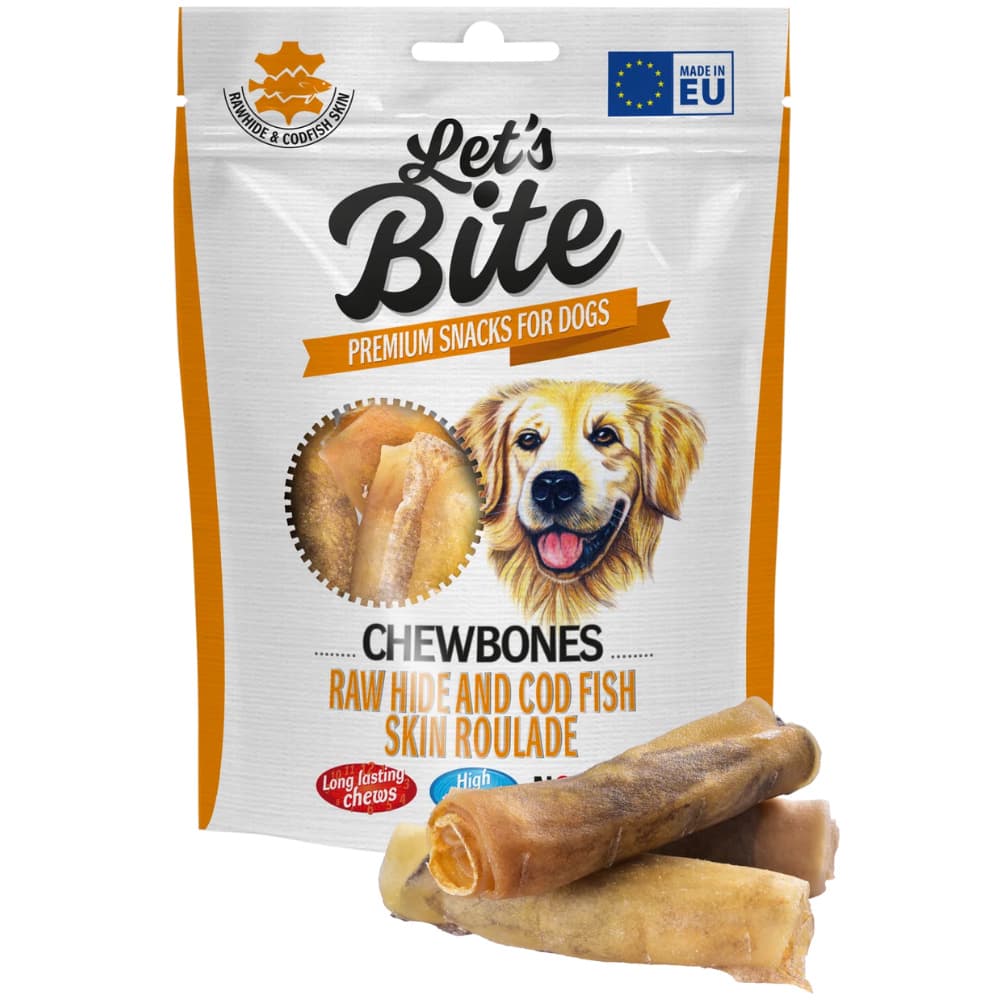 Let's Bite raakanahka ja turskannahka pururullat, 135 g, view: 1