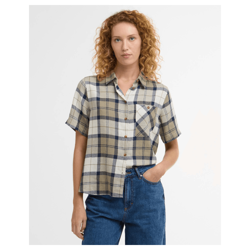 Fern Ss Shirt Dress Navy Tartan, view: 1
