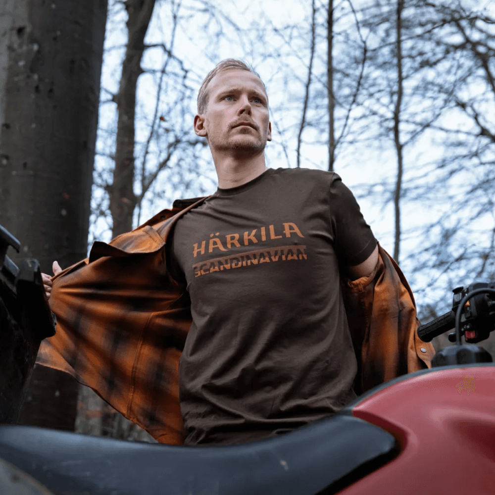 Miesten Härkila Scandinavian T-paita Shadow Brown, view: 2