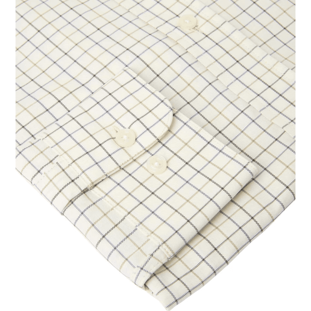 Baron Shooting Fit Stretch Shirt Men Stormy Blue Tattersall, view: 3