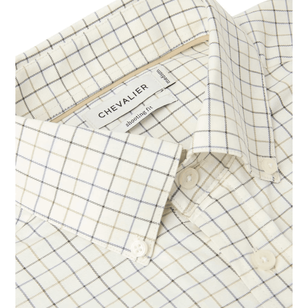 Baron Shooting Fit Stretch Shirt Men Stormy Blue Tattersall, view: 4