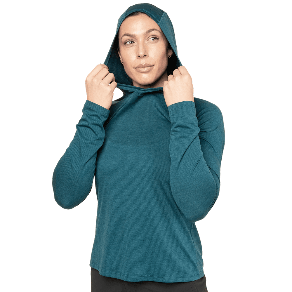 W's Glace Hooded Top Majolica Blue, view: 2