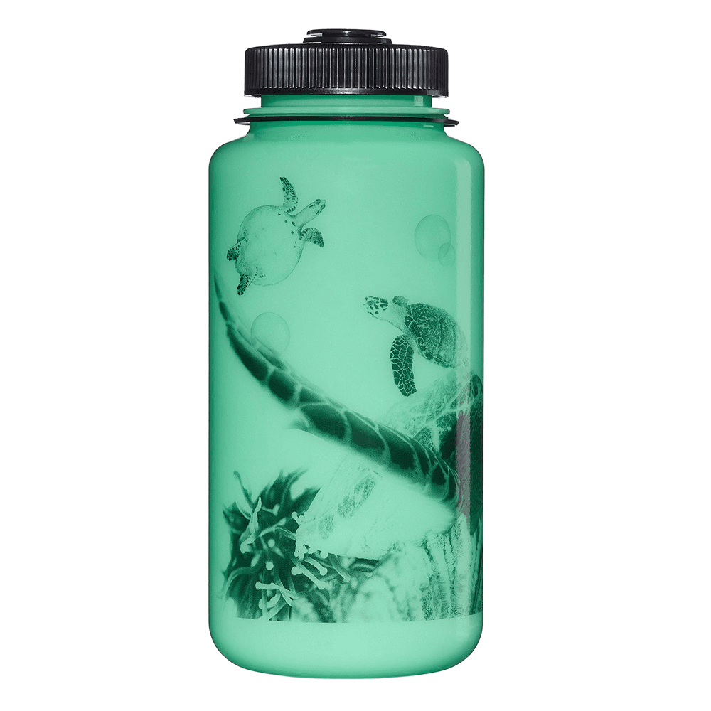 1 L Wm Bottle Glow W/Black Turtle, view: 1
