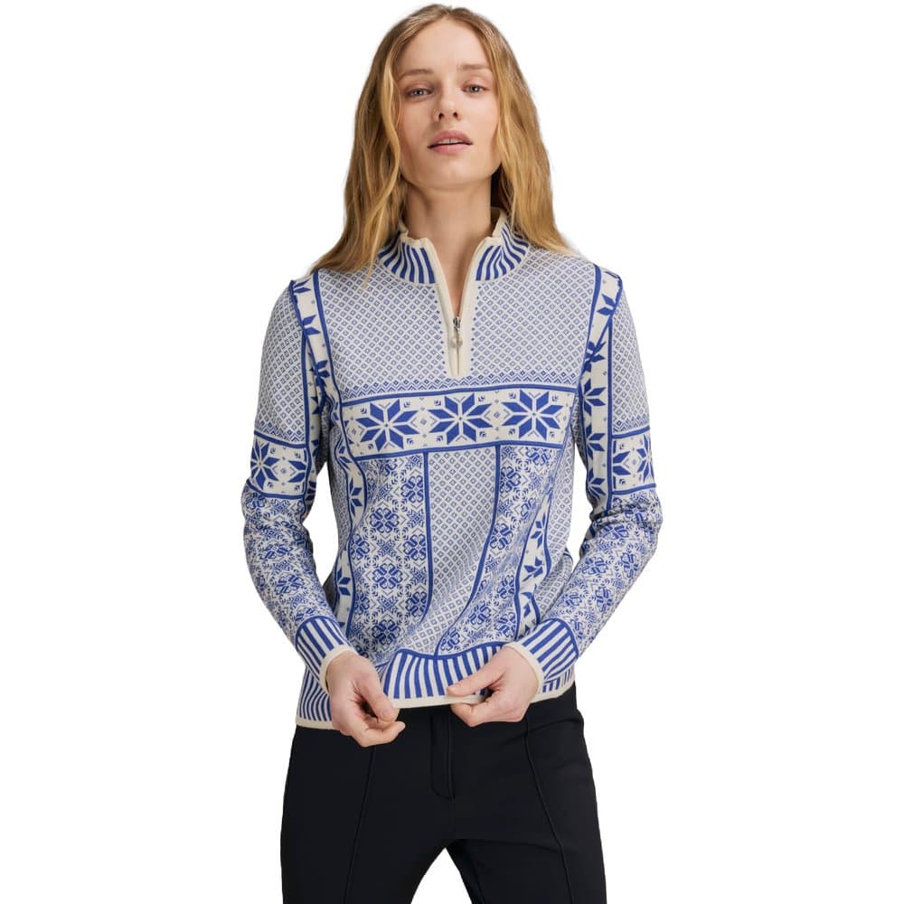 Vardasen Fem. Sweater Offwhite Ultramarine, view: 1