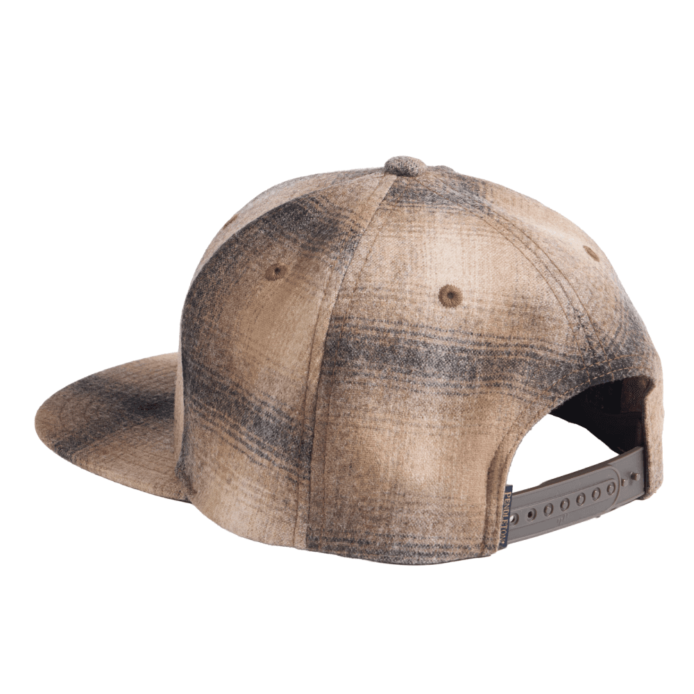 Plaid Flat Brim Hat Tan/Taupe Ombre, view: 1