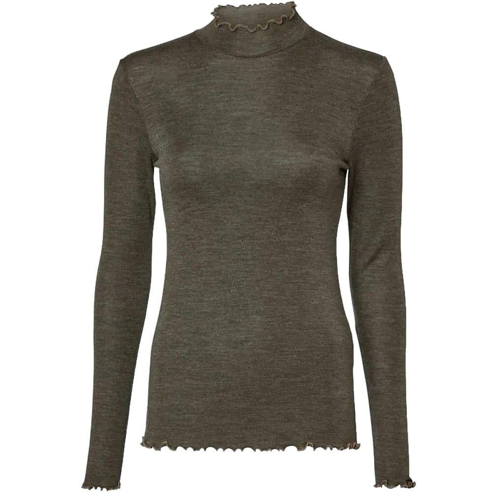 Haven Longsleeve Wool Top Women Dark Autumn Green, view: 0