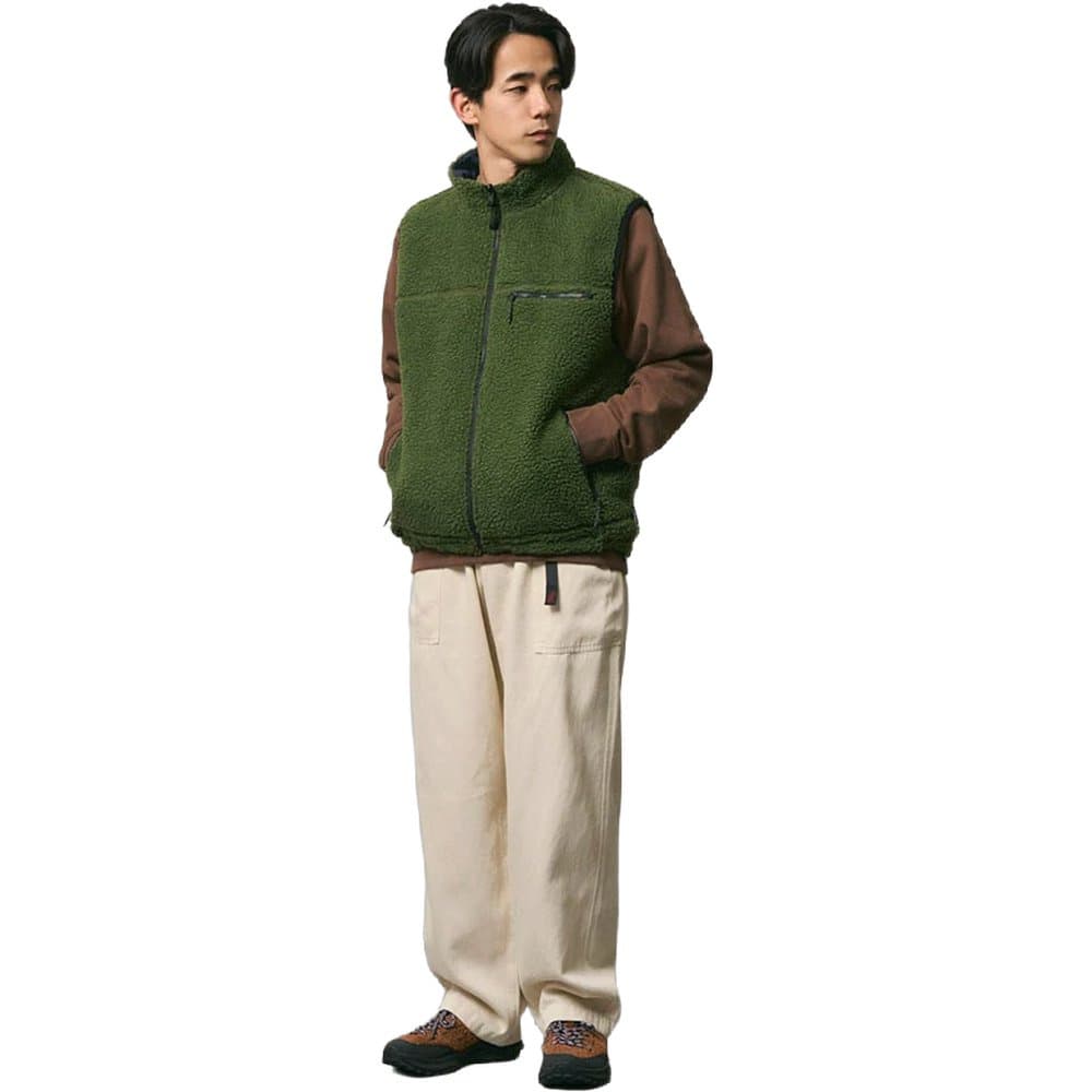 Reversible Sherpa Vest Olive/Navy, view: 4