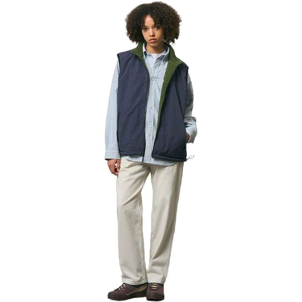 Reversible Sherpa Vest Olive/Navy, view: 2