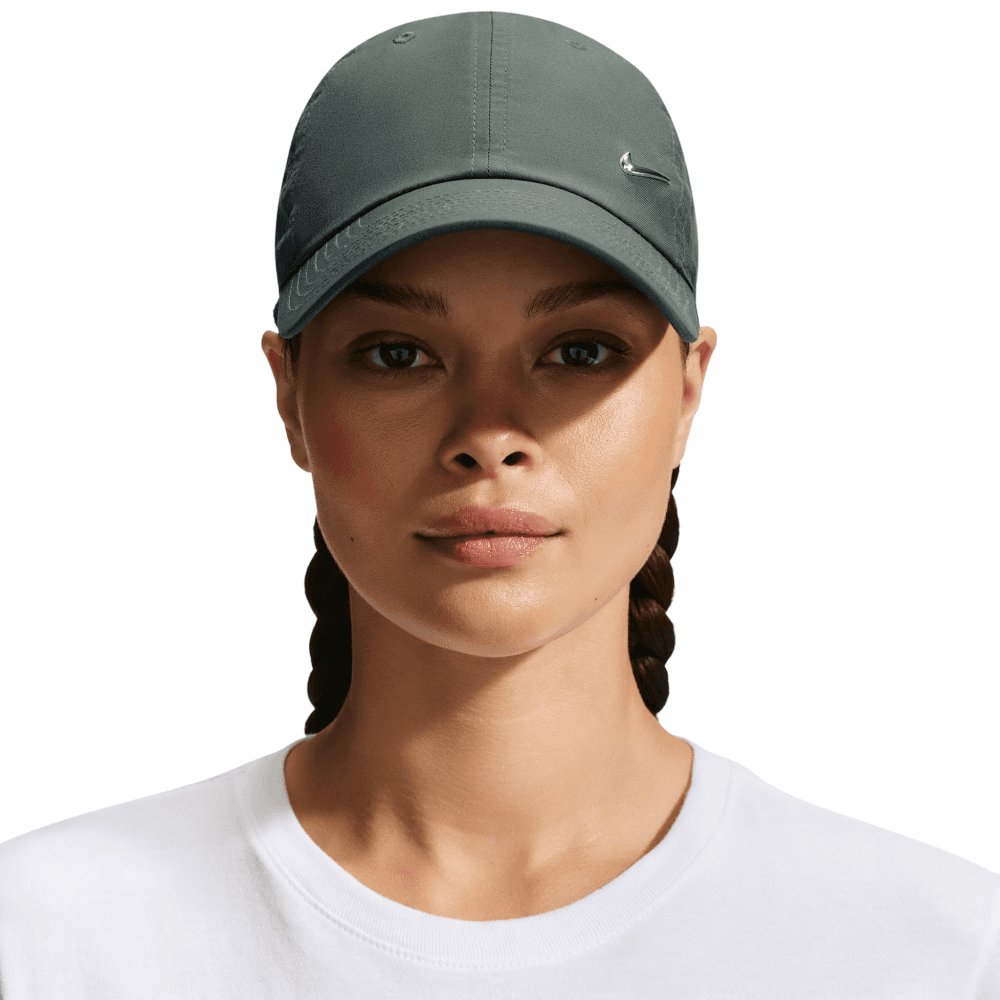 Dri-Fit Club Unstructured Metal Swoosh Cap Camo Green/Metallic Silver, view: 2