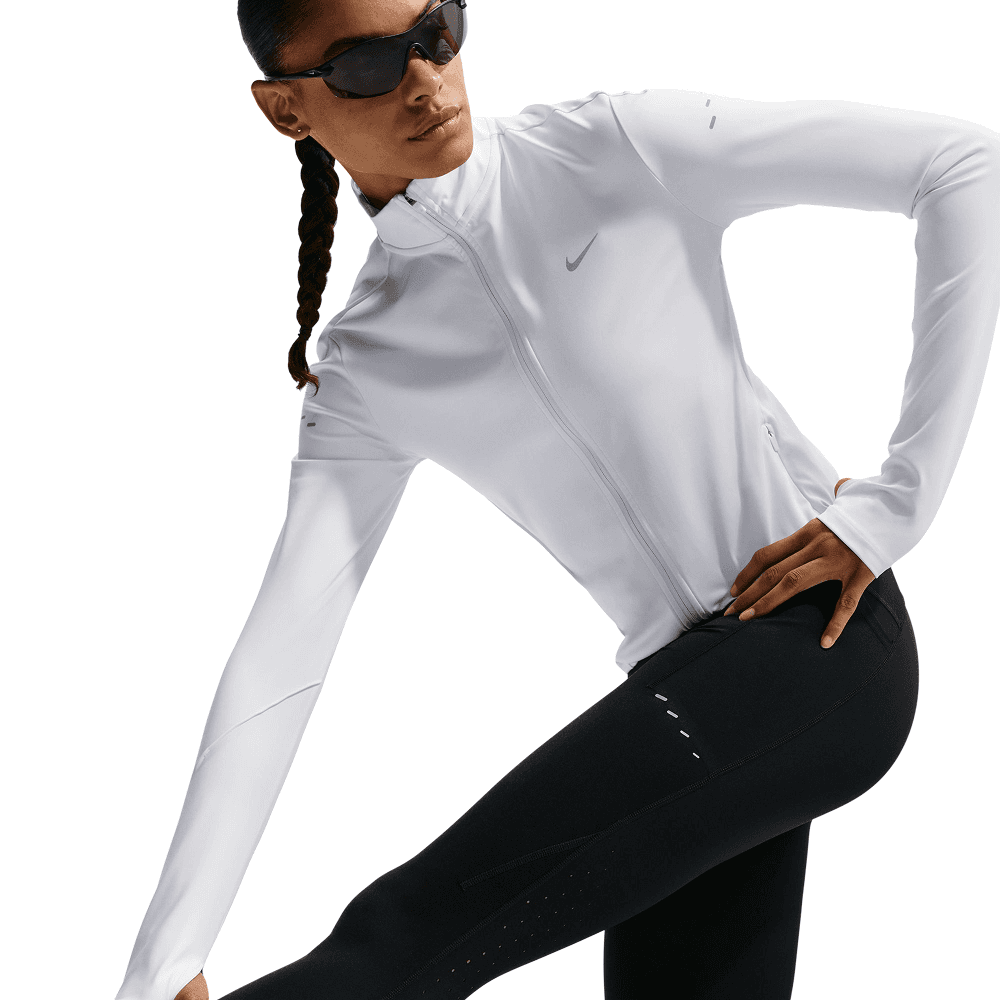 W's Swift High-Waisted 7/8 Running Leggings With Pockets Black/Reflective Silv, view: 5