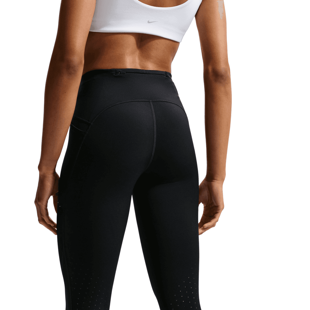 W's Swift High-Waisted 7/8 Running Leggings With Pockets Black/Reflective Silv, view: 3