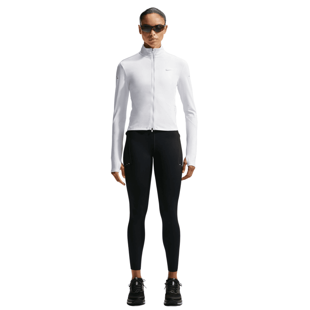 W's Swift High-Waisted 7/8 Running Leggings With Pockets Black/Reflective Silv, view: 0