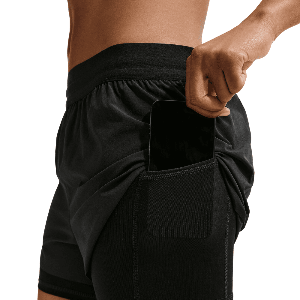 W's Swift Dri-Fit Mid-Rise 2-In-1 Running Shorts Black/Reflective Silv, view: 3