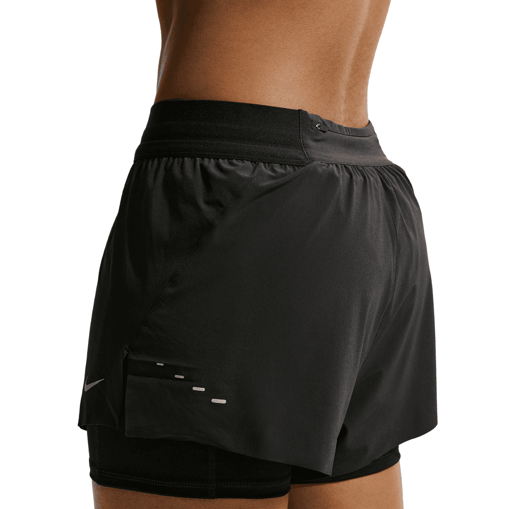 W's Swift Dri-Fit Mid-Rise 2-In-1 Running Shorts Black/Reflective Silv, view: 5