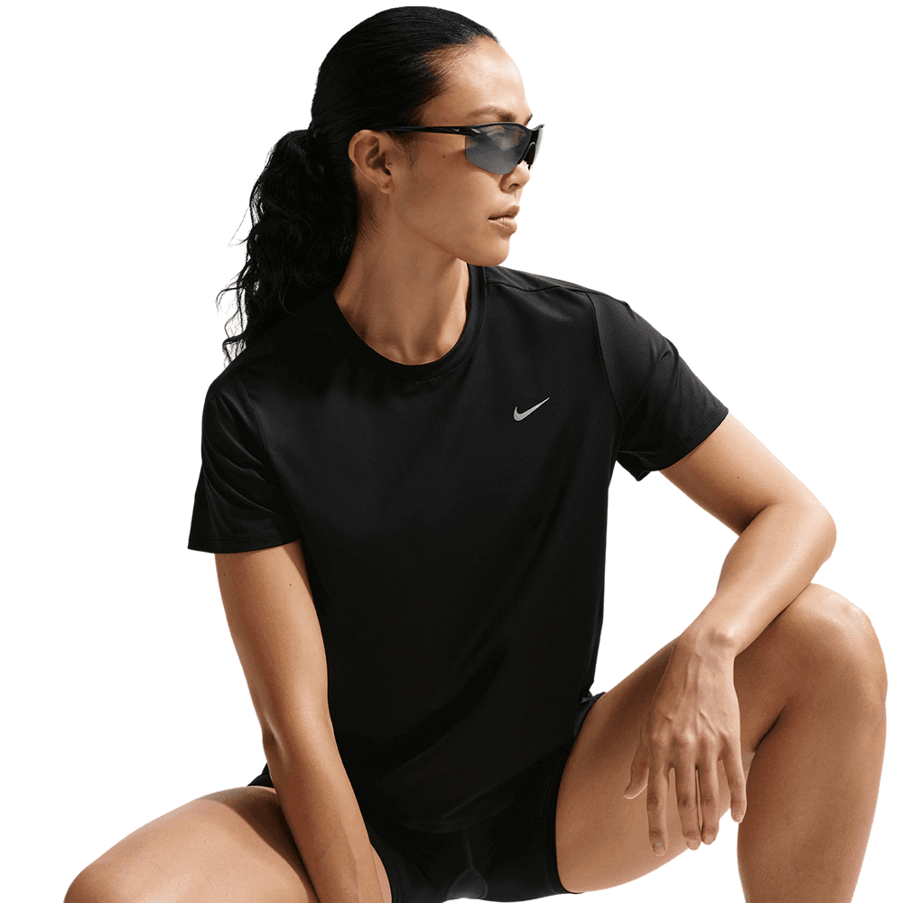 W's Swift Dri-Fit Short-Sleeve Running Top Black/Reflective Silv, view: 2