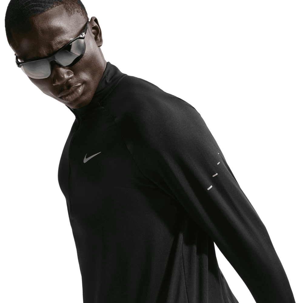M's Stride Dri-Fit 1/4-Zip Running Top Black/Reflective Silv, view: 2