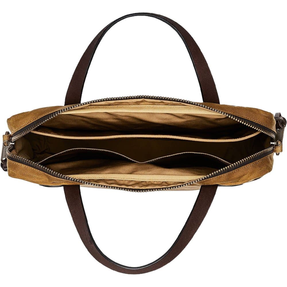 Tin Cloth Compact Briefcase Dark Tan, view: 3