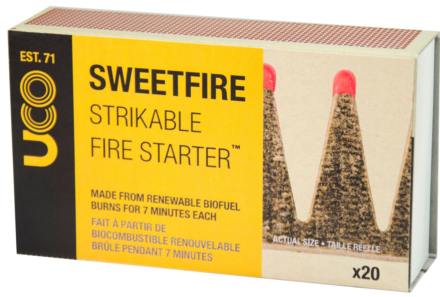 productImage: UCO SweetFire Strikeable Fire Starter sytytyspalat/tulitikut, 20 kpl