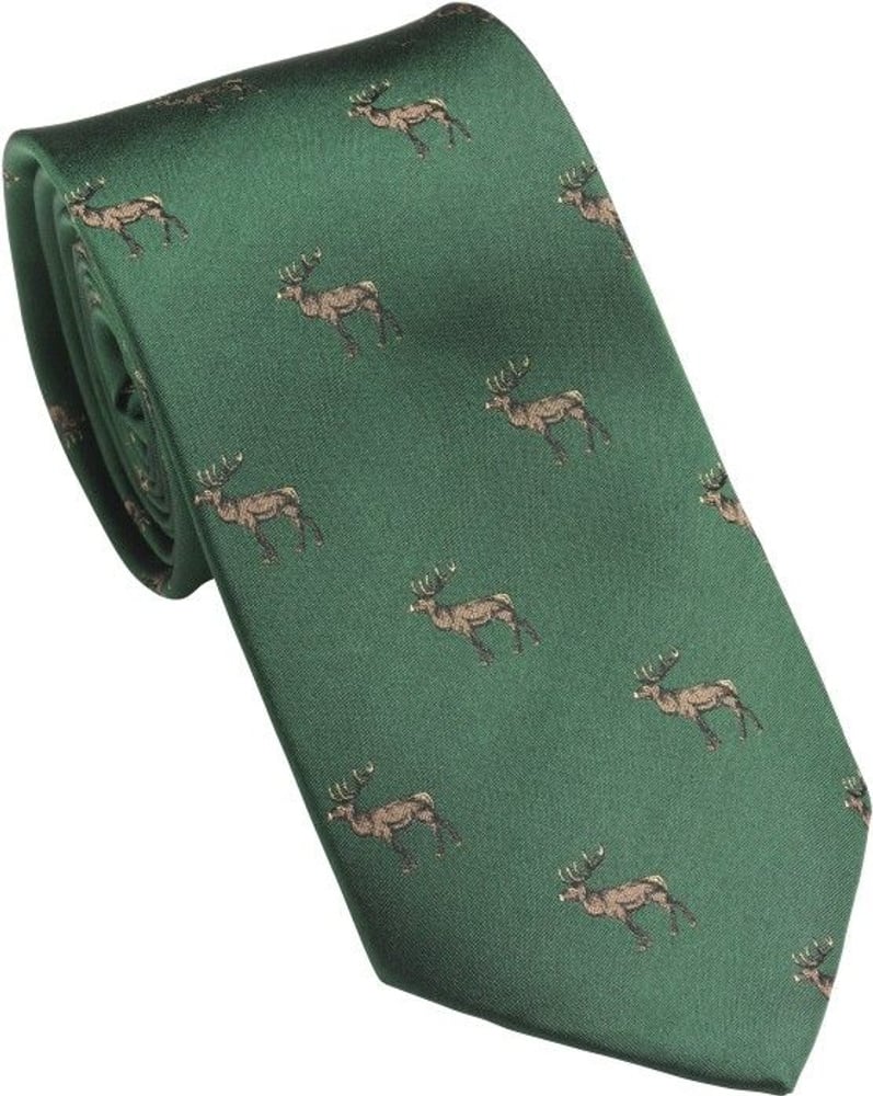 productImage: New Deer Tie metsästysaiheinen kravatti, vihreä