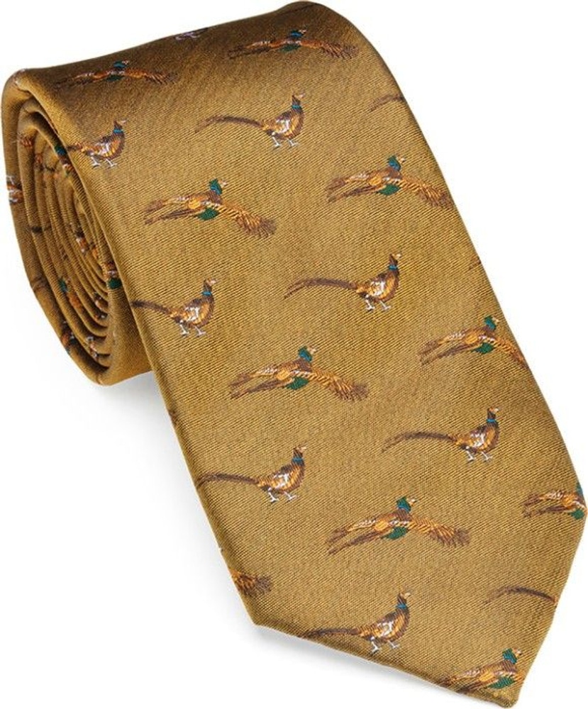 productImage: Fly-By Pheasant Tie silkkikravatti, ruskea