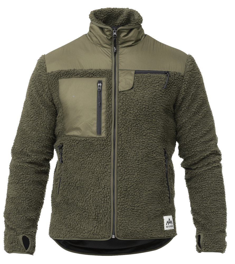 productImage: Heated Pile Fleece lämpötakki, Olive Green