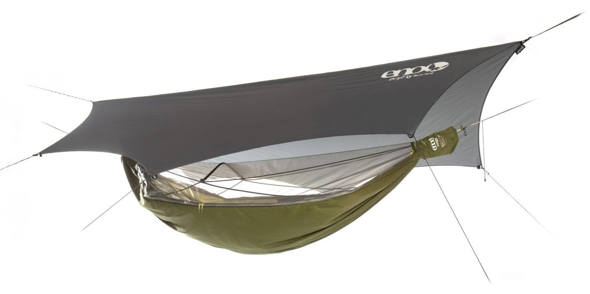 productImage: Eno JungleLink Shelter System riippumattosetti, harmaa/vihreä