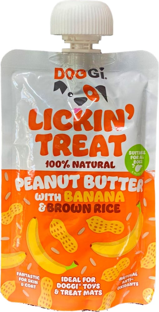 productImage: DOGGI Lickin' Treat Peanut Butter with Banana and Brown Rice makupala, 100 g