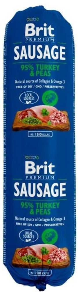 productImage: Brit Koiranmakkara Turkey & Peas 800 g
