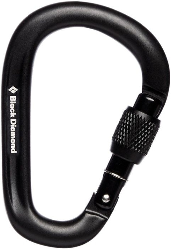 productImage: Pearlock Screwgate Carabiner lukittava karbiini, musta
