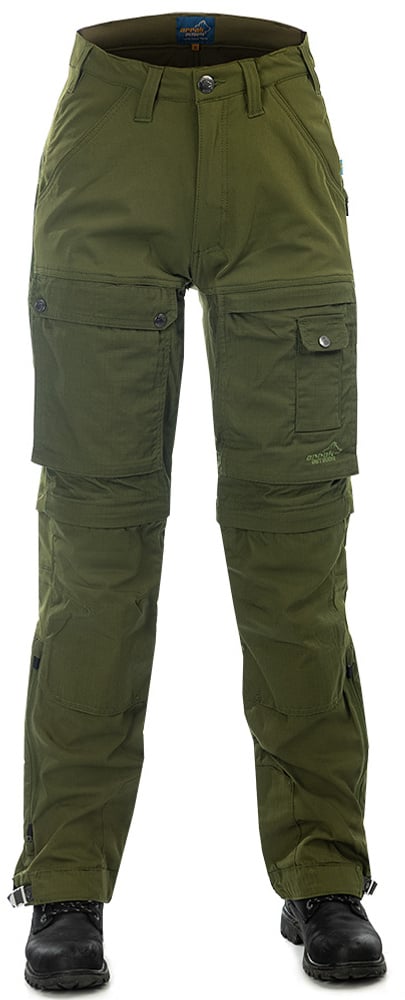 productImage: Arrak Flexible Zip Off Pant naisten katkolahjehousut, vihreä